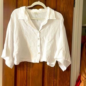 Z supply crop button down shirt